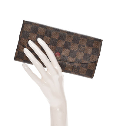 Louis Vuitton Damier Ebene Emilie Wallet Red 2 of 8