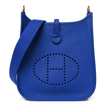 Hermes Taurillon Clemence Evelyne TPM Bleu Electrique 1 of 11