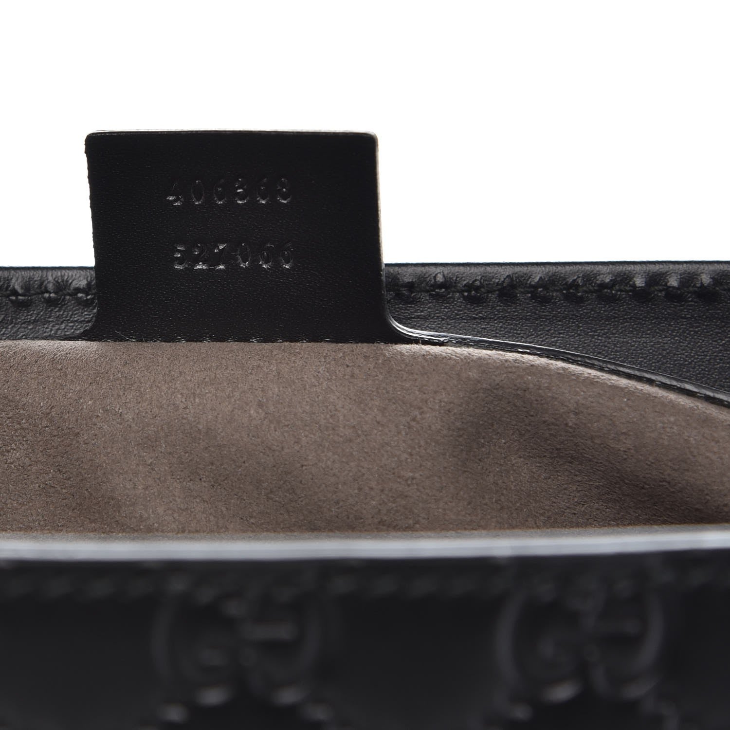 Gucci Guccissima Signature Single Buckle Flap Messenger Bag Black 7 of 7