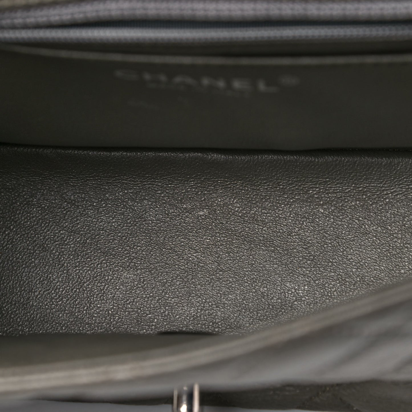 Caviar Quilted Mini Square Flap Dark Charcoal