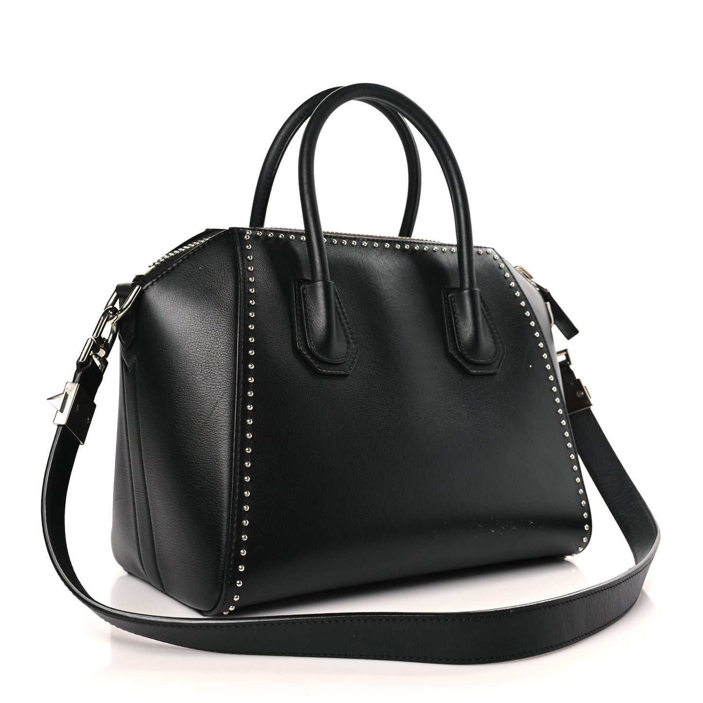 Smooth Calfskin Small Studded Antigona Black