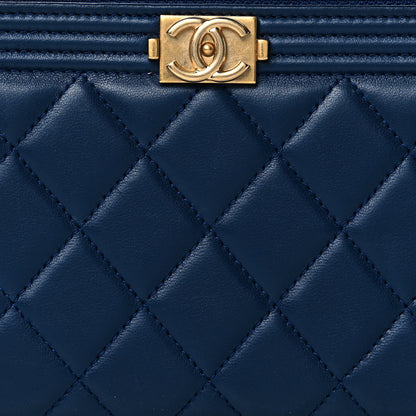 Chanel Lambskin Quilted Boy Zip Around Wallet Marine 9 of 9
