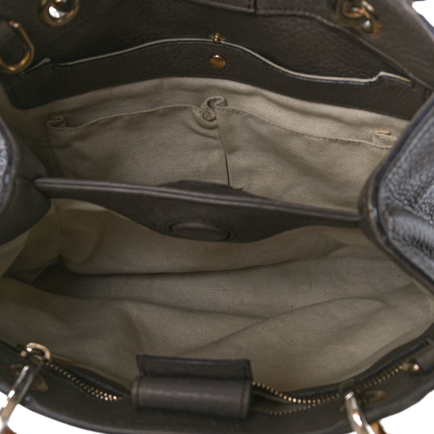 Gucci Calfskin Small Bamboo Shopper Tote Grey Field 6 of 16