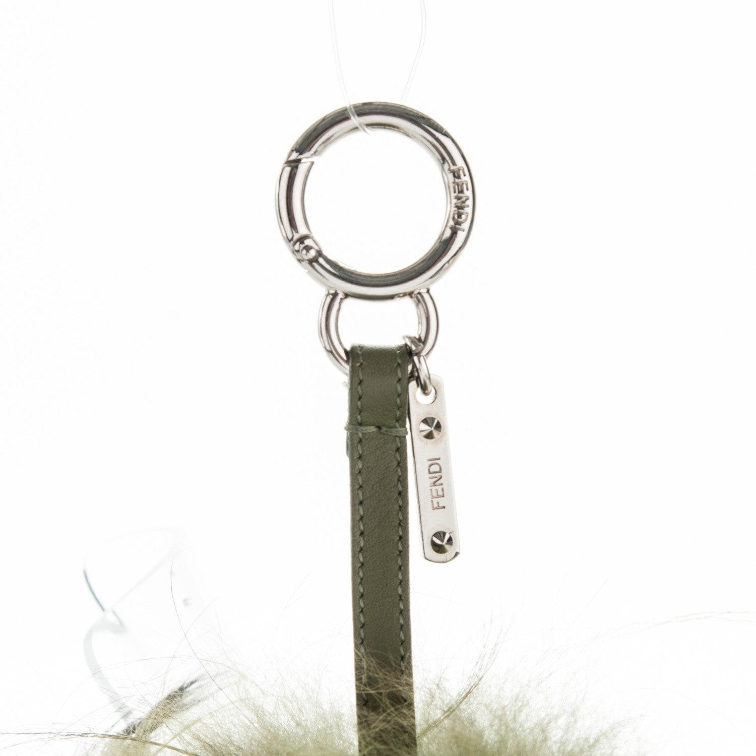 Fendi Fox Mink Rabbit Fur Vitello Flamingo Kooky Monster Bag Bug Charm Verde Multicolor Olive 3 of 4