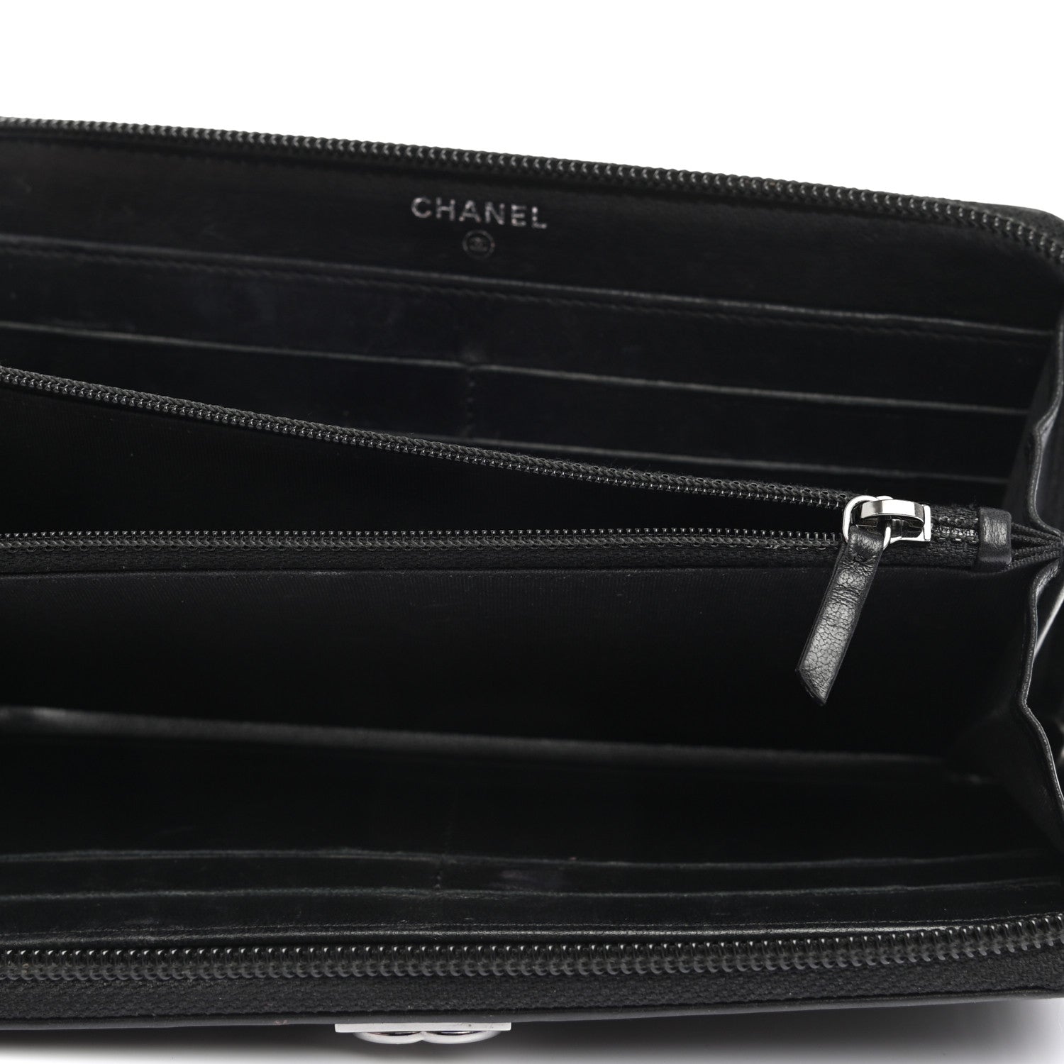 Chanel Lambskin Quilted Boy Zip Around Wallet Black 5 of 11