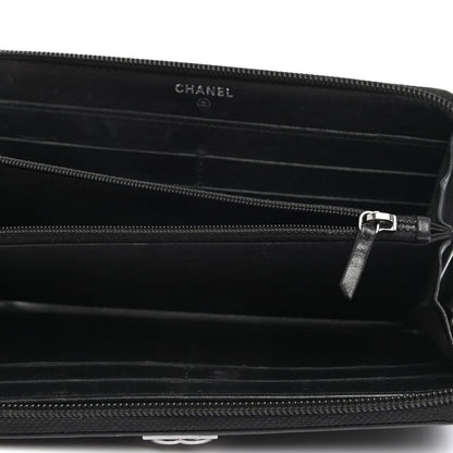 Chanel Lambskin Quilted Boy Zip Around Wallet Black 5 of 11