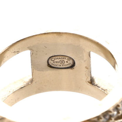 Chanel Metal Crystal CC Star Ring 51 Light Gold 4 of 5