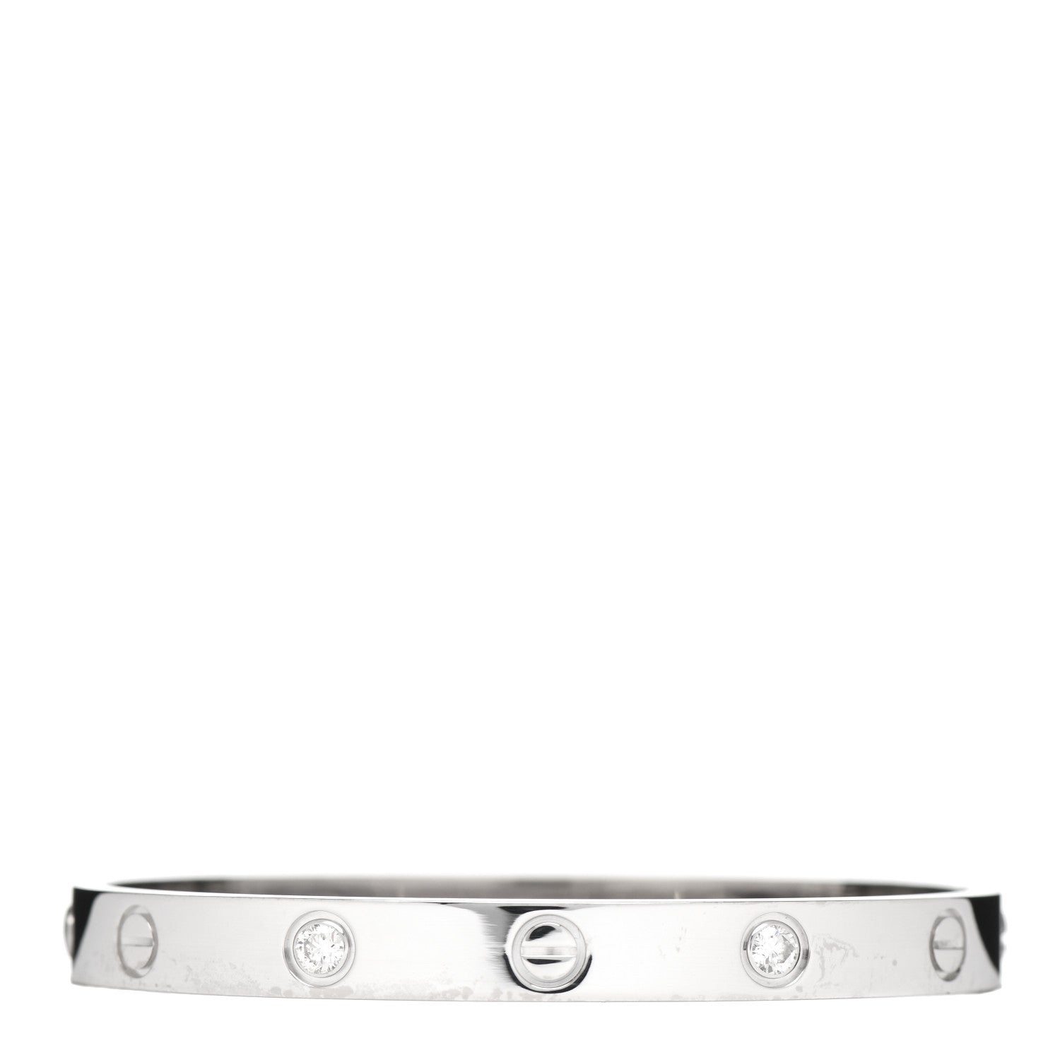 Cartier 18K White Gold 4 Diamond LOVE Bracelet 16 3 of 6