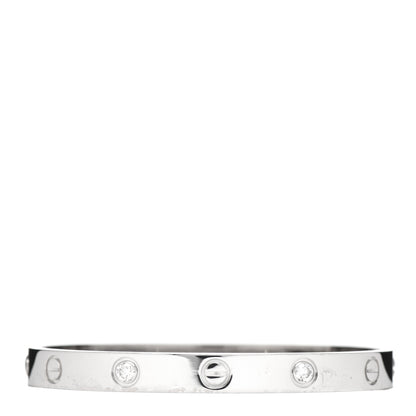 Cartier 18K White Gold 4 Diamond LOVE Bracelet 16 3 of 6