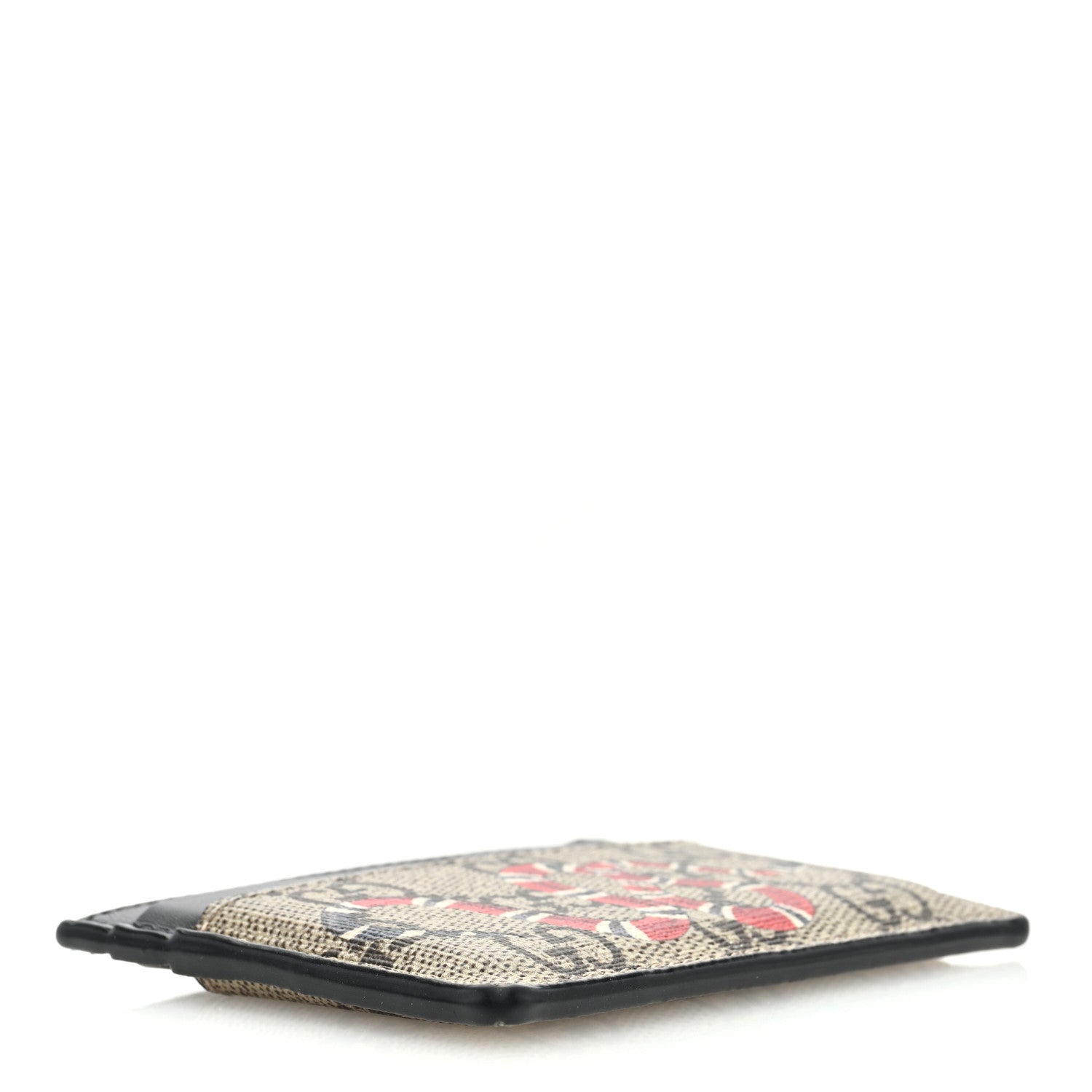 Gucci GG Supreme Monogram Kingsnake Card Holder Beige Black 4 of 7