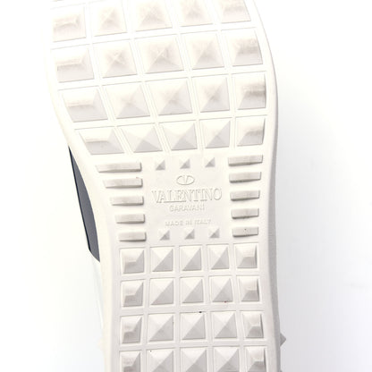 Valentino Garavani Calfskin Patent Rockstud Open Sneakers 38 White Navy 8 of 9