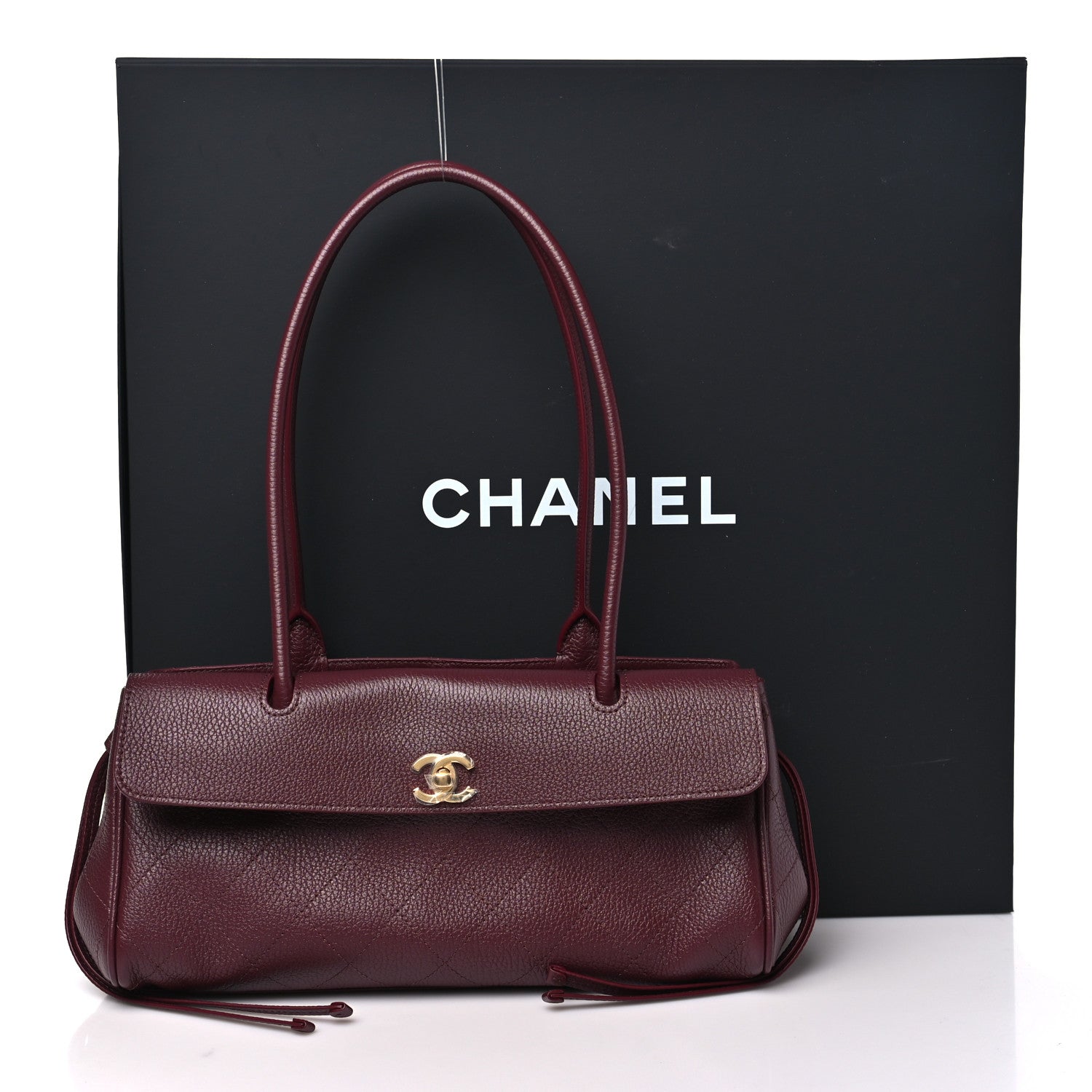 Chanel Grained Calfskin Stitched Urban Essentials Small Shopping Bag Burgundy 11 of 11