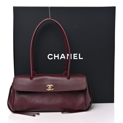 Chanel Grained Calfskin Stitched Urban Essentials Small Shopping Bag Burgundy 11 of 11