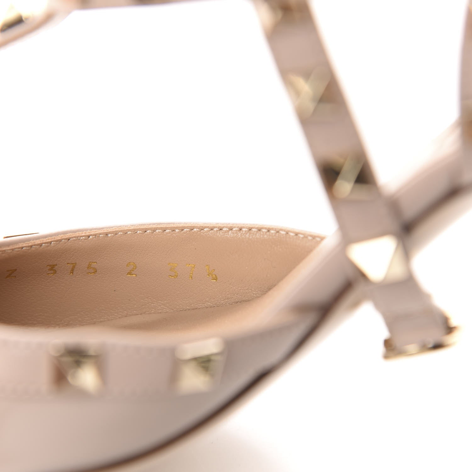 Valentino Garavani Patent Nappa Rockstud Ankle Strap 65mm Pumps 37.5 Poudre 9 of 9