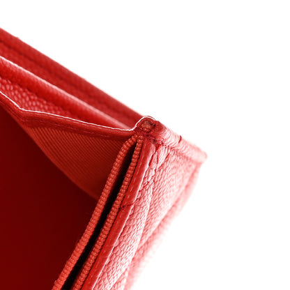 Chanel Caviar Quilted Compact Flap Wallet Red 11 of 12