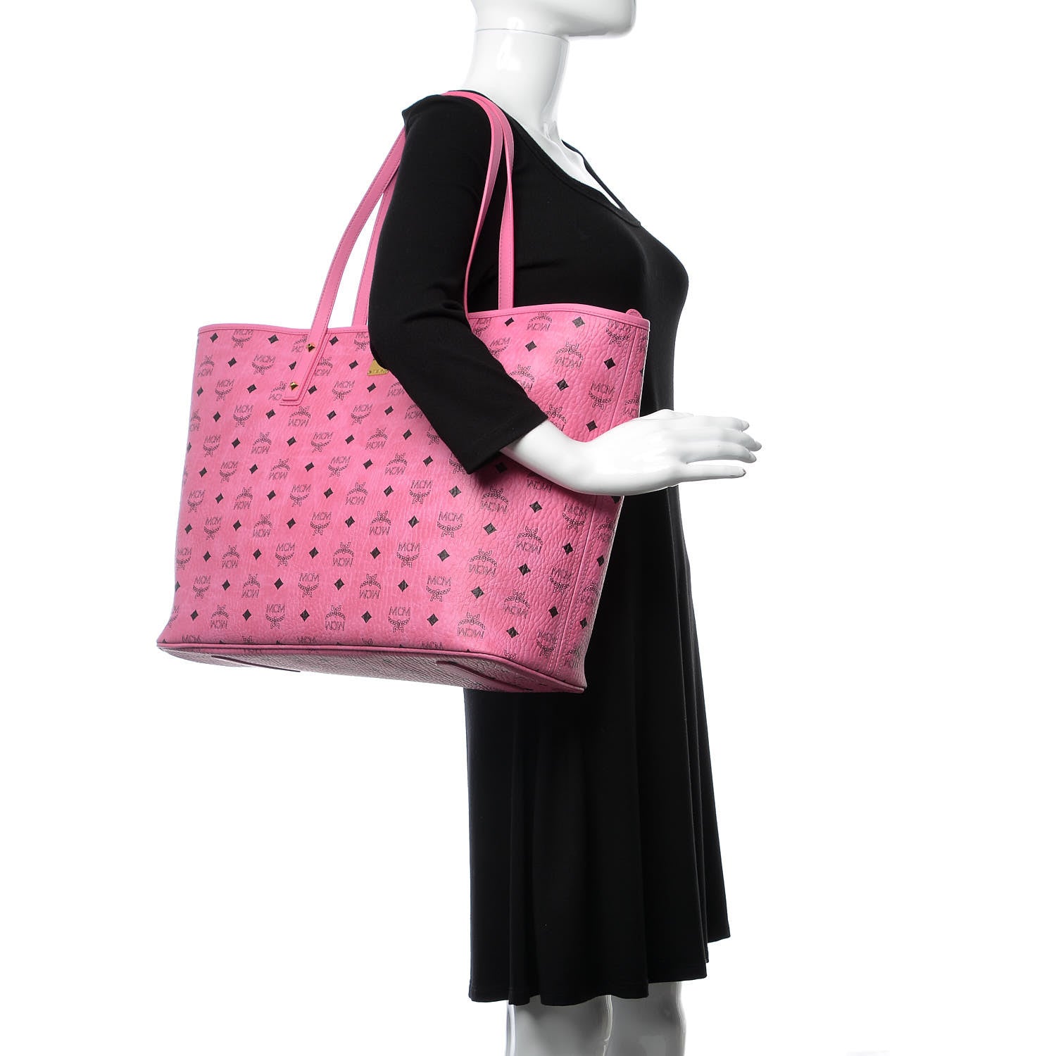 MCM Visetos Large Anya Shopper Tote Pink 2 of 10