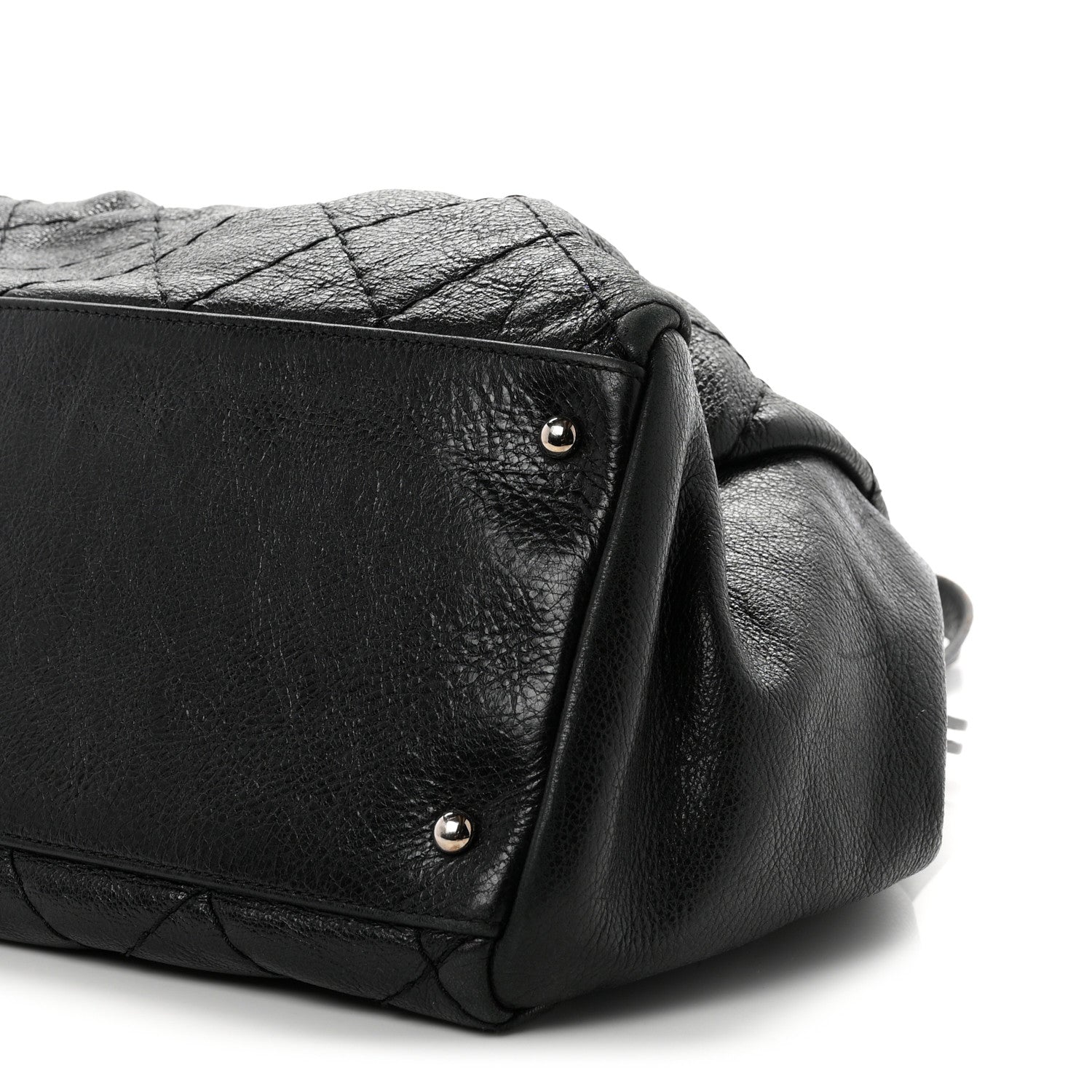 Chanel Glazed Calfskin Large On The Road Large Frame Tote Black 10 of 11