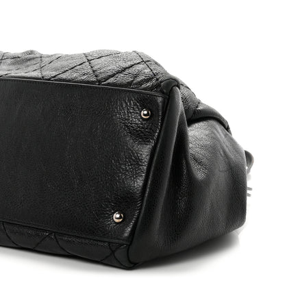 Chanel Glazed Calfskin Large On The Road Large Frame Tote Black 10 of 11