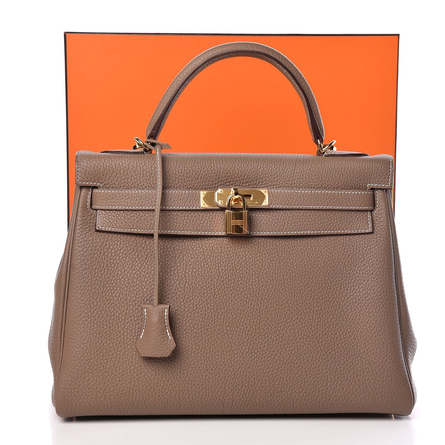 Hermes Togo Kelly Retourne 32 Etoupe 36 of 36