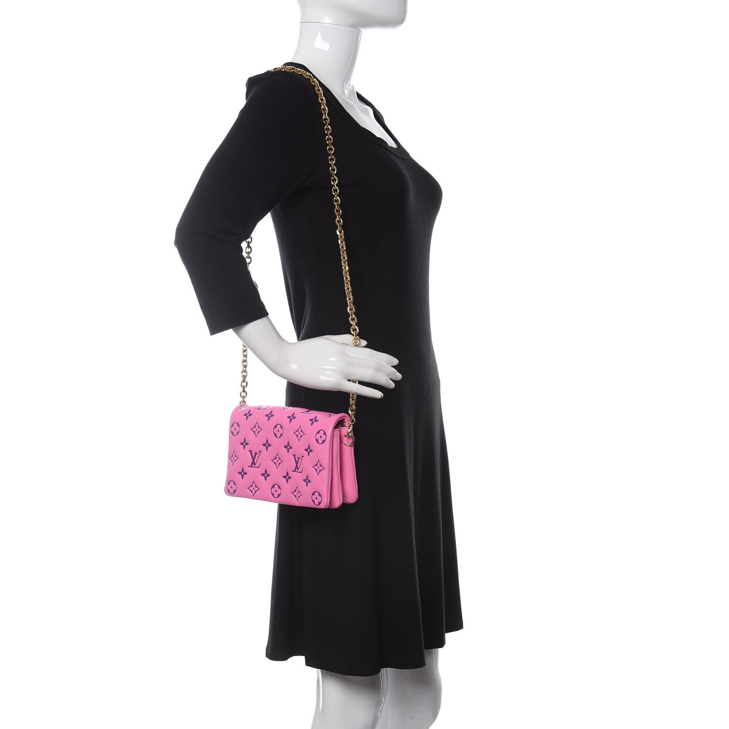 Louis Vuitton Lambskin Embossed Monogram Vuittamins Pochette Coussin Rose Violet 2 of 8