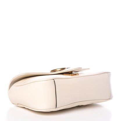 Gucci Calfskin Matelasse Mini GG Marmont Shoulder Bag White 4 of 10