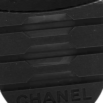 Chanel Shiny Calfskin Quilted Lace Up Combat Boots 37 Black 10 of 12