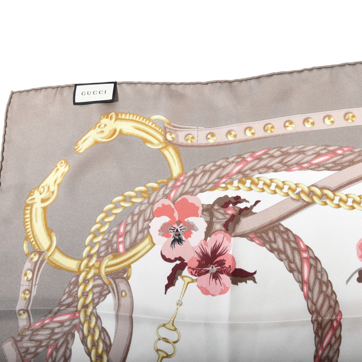 Gucci Silk Floral Square Scarf Multicolor 3 of 4