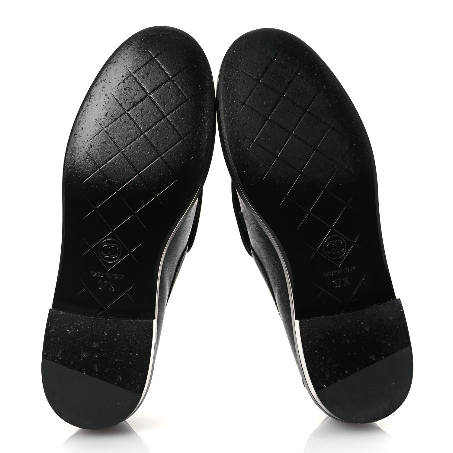 Chanel Lambskin Quilted CC Turnlock Loafers 37.5 Black 7 of 12