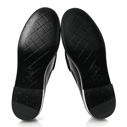 Chanel Lambskin Quilted CC Turnlock Loafers 37.5 Black 7 of 12