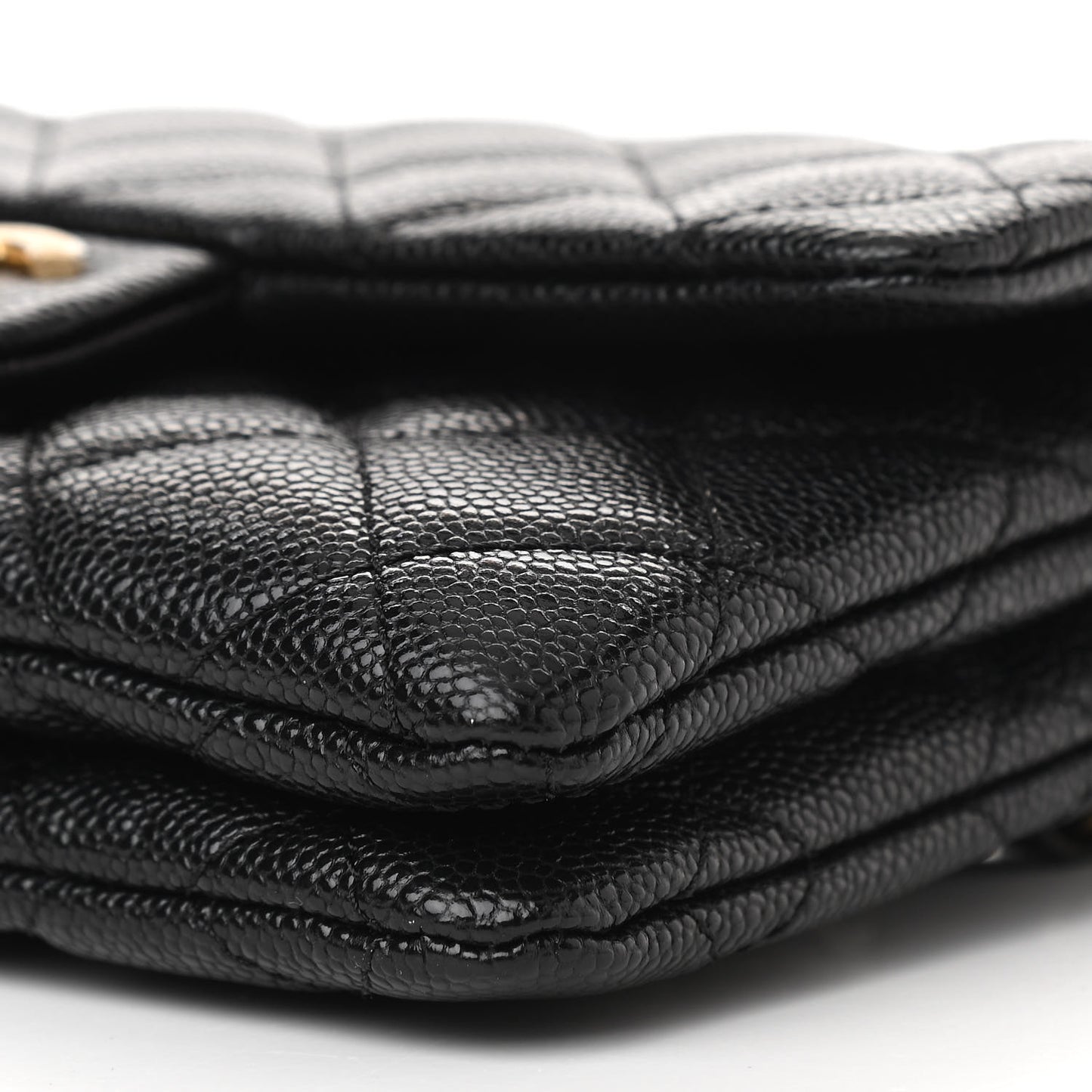 Shiny Caviar Pick Me Up Flap Belt Bag Black
