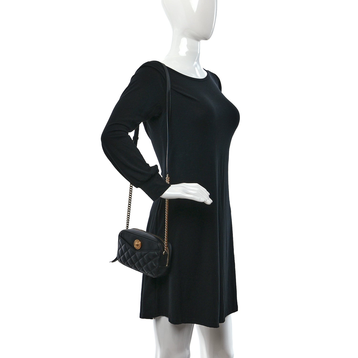 Versace Nappa Quilted La Medusa Camera Bag Black 2 of 8