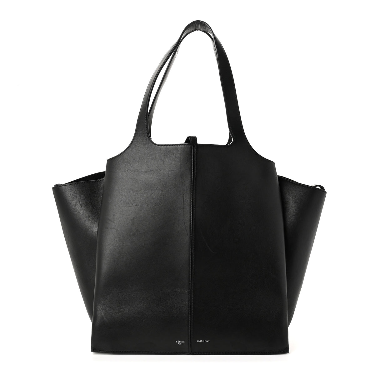 Celine Supple Natural Calfskin Vertical Tri-Fold Bag Black 1 of 13