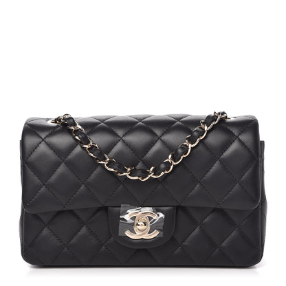 Chanel Lambskin Quilted Mini Rectangular Flap Black 1 of 12