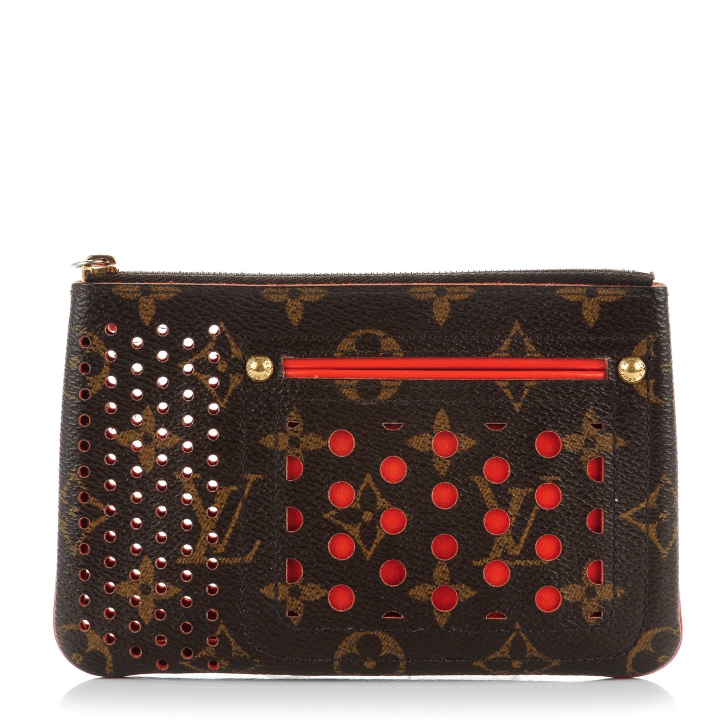 Monogram Perforated Pochette Plat Orange