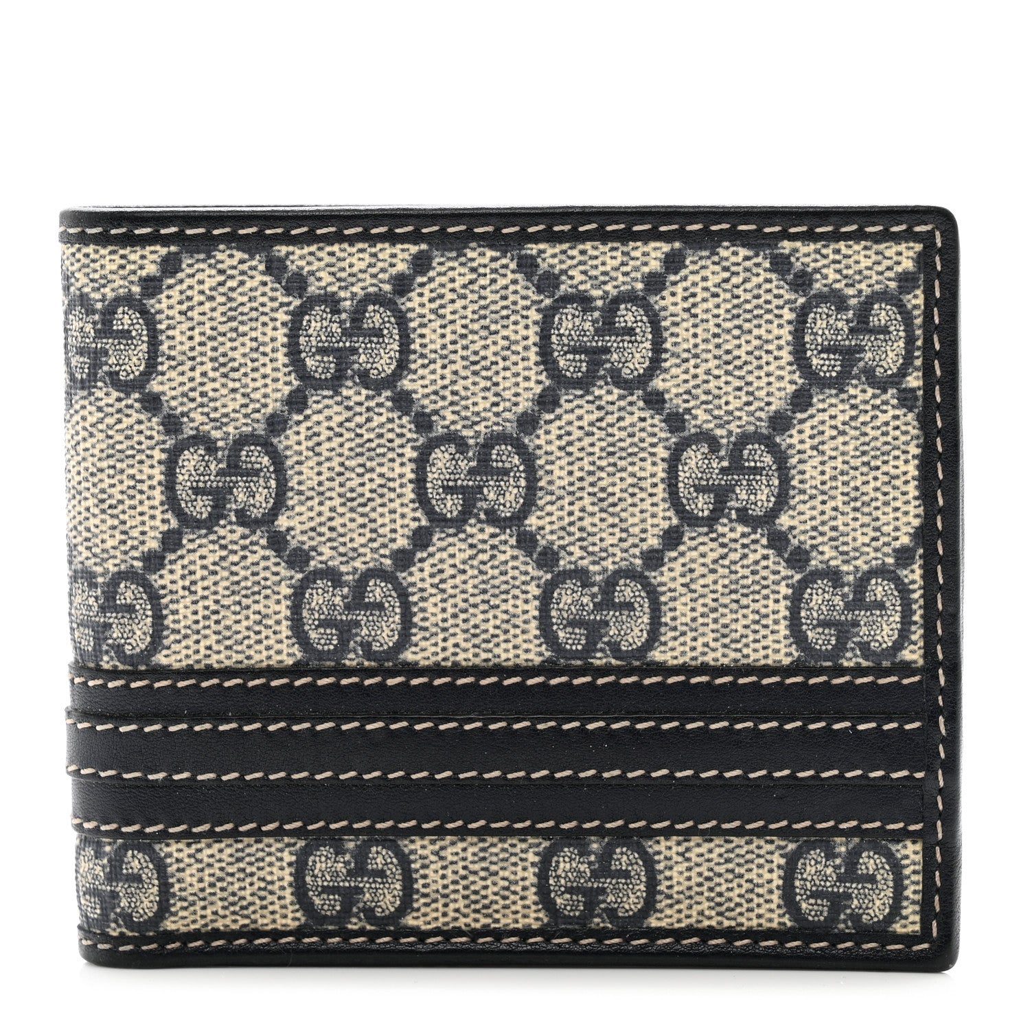Gucci GG Plus Monogram Web Bi-Fold Wallet Navy 1 of 7