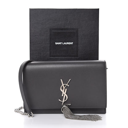 Saint Laurent Smooth Calfskin Classic Monogram Kate Tassel Chain Wallet Asphalt 11 of 11