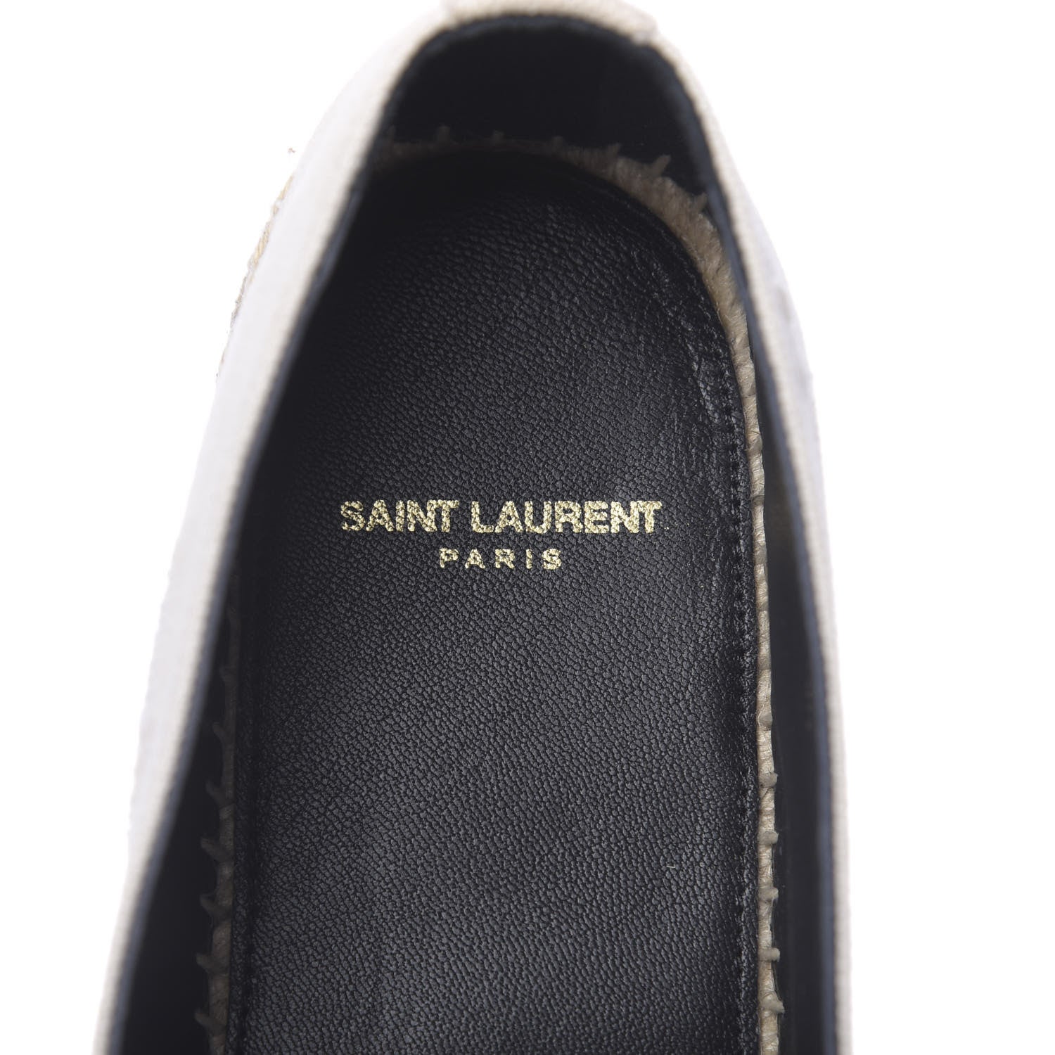 Saint Laurent Canvas Elba Logo Embroidered Espadrilles 41.5 Panna 6 of 9