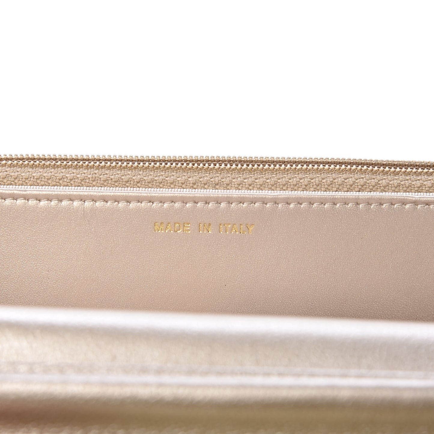 Pearly Caviar Quilted Wallet On Chain WOC Light Gold