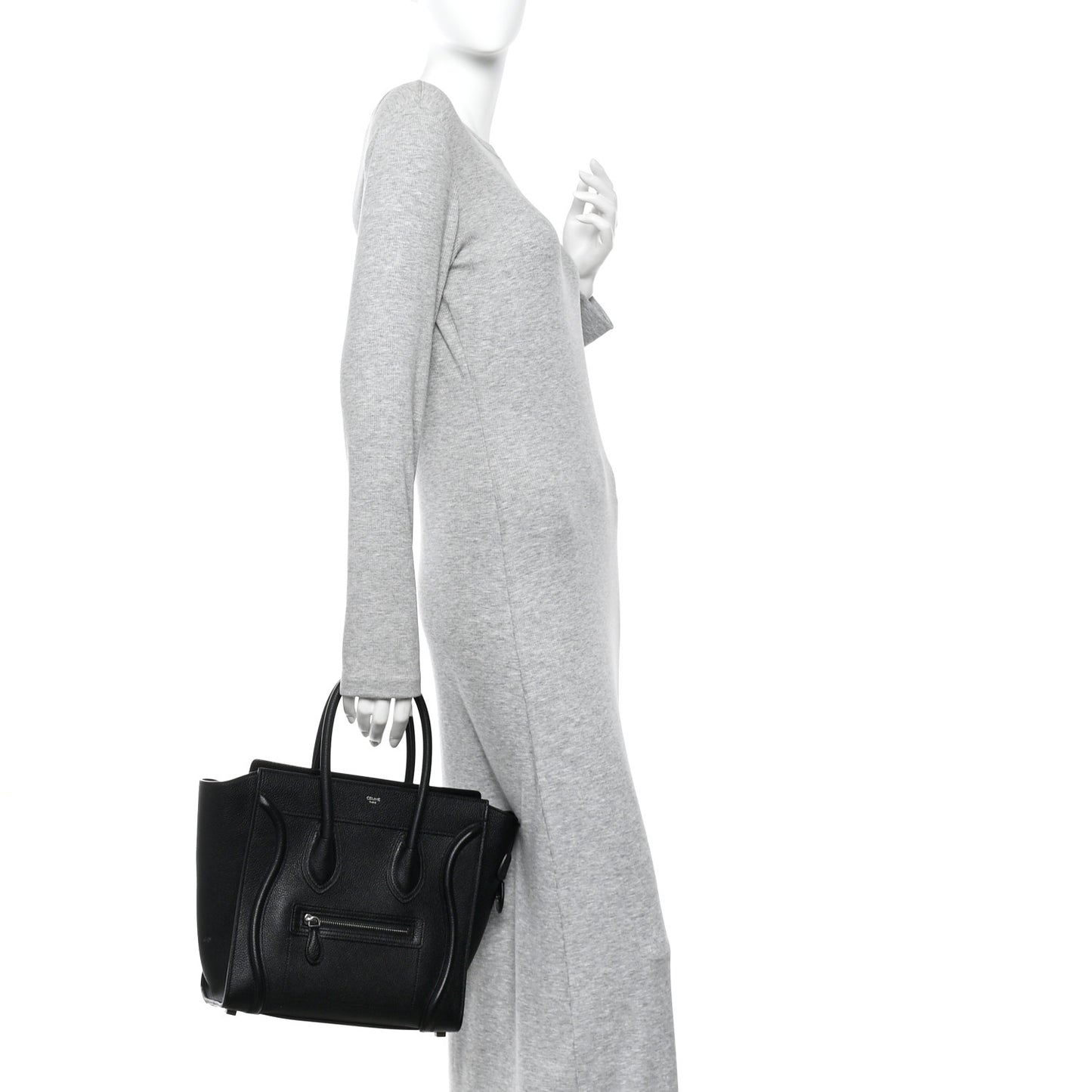 Drummed Calfskin Micro Luggage Black