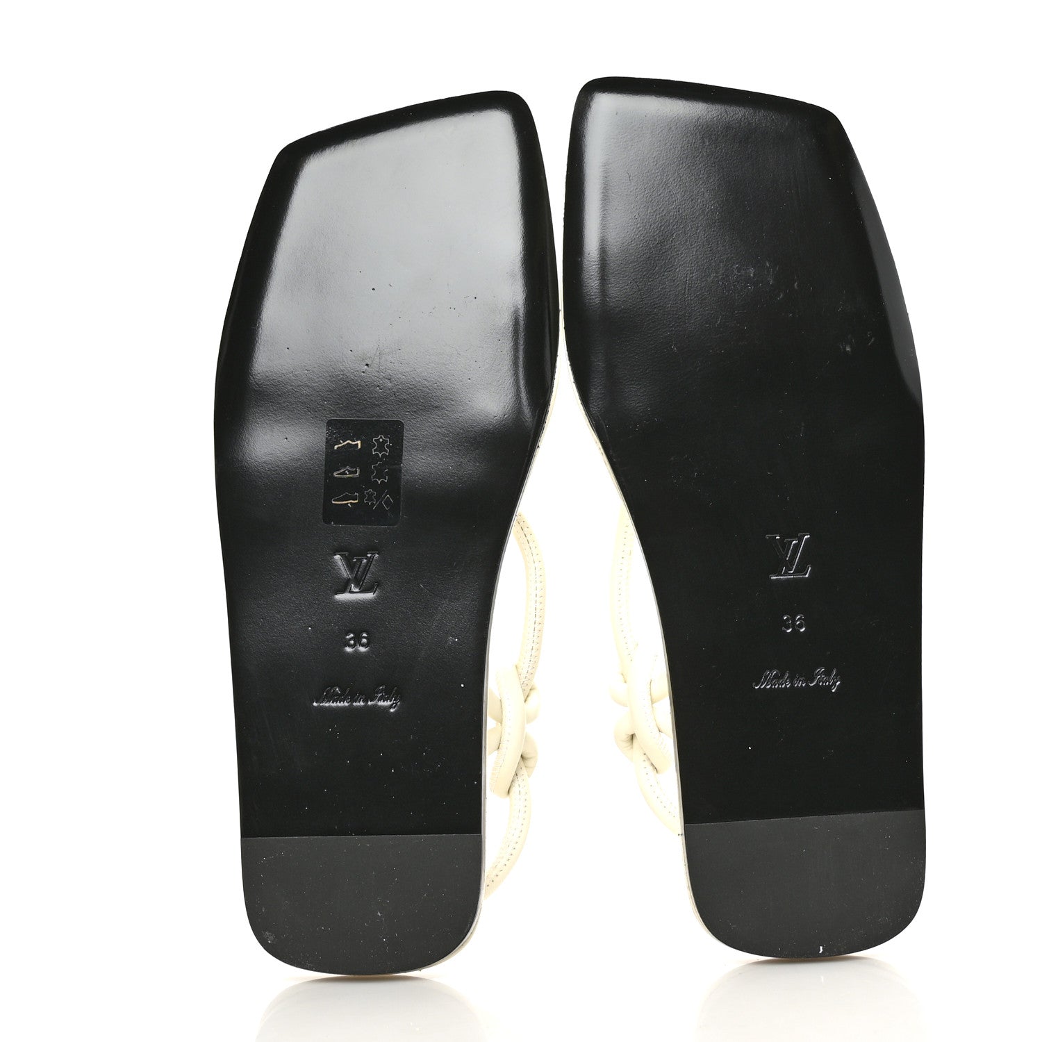 Louis Vuitton Lambskin Nova Flat Sandals 36 White 5 of 7