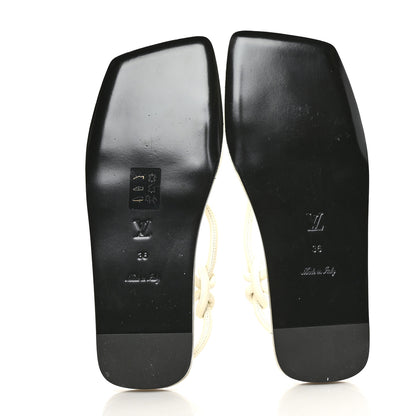 Louis Vuitton Lambskin Nova Flat Sandals 36 White 5 of 7