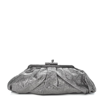 Chanel Metallic Crackled Calfskin Monte Carlo Clutch Dark Silver 1 of 7