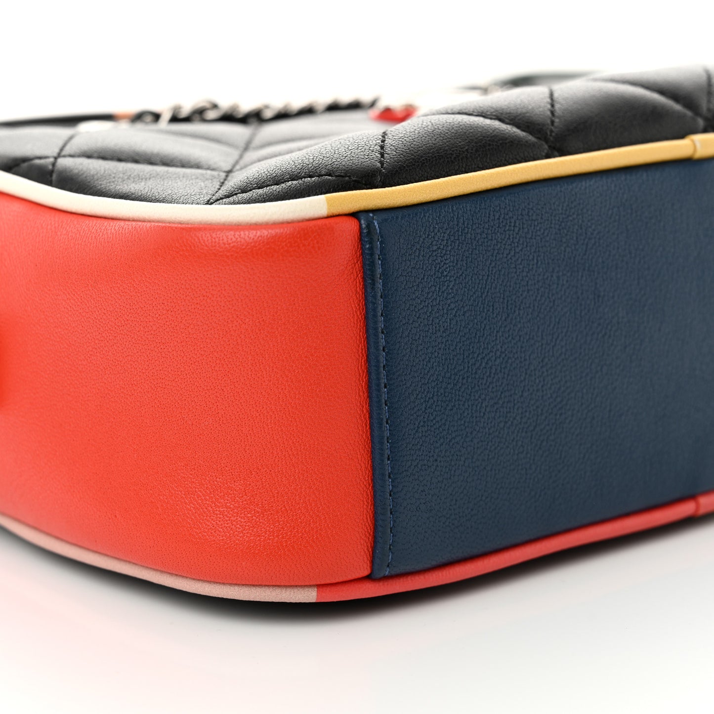 Calfskin Quilted Cuba Camera Bag Black Multicolor