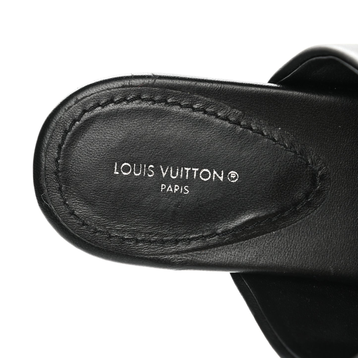 Lambskin Embossed Monogram Drapy Flat Thong Sandal 39 Black