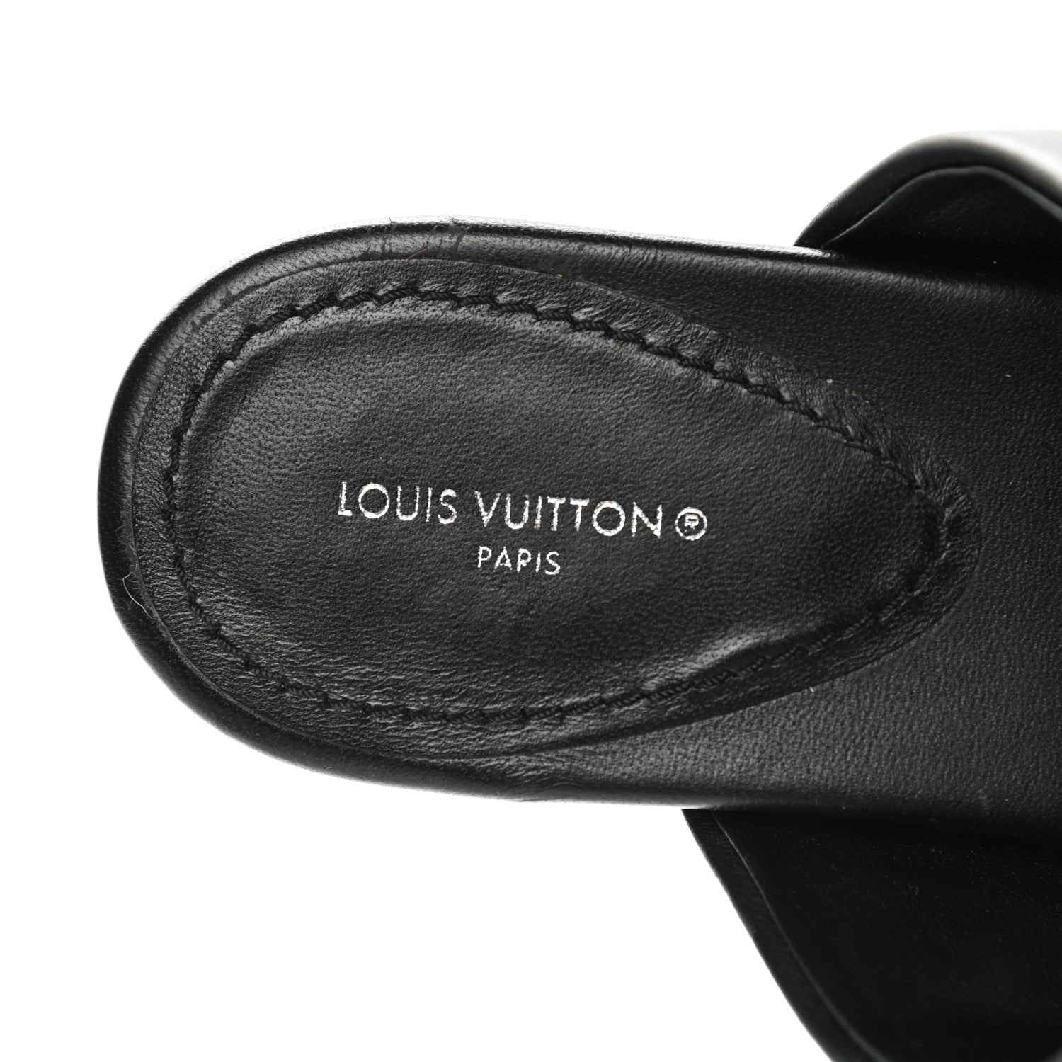 Louis Vuitton Lambskin Embossed Monogram Drapy Flat Thong Sandal 39 Black 7 of 9
