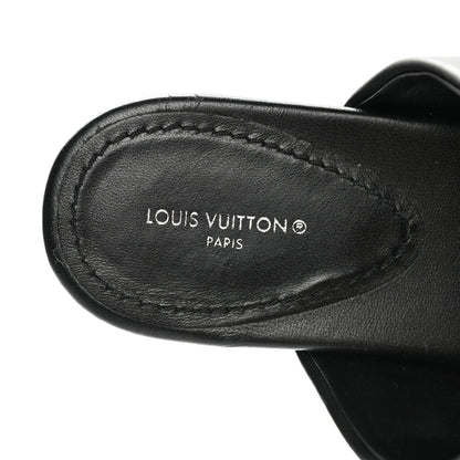 Louis Vuitton Lambskin Embossed Monogram Drapy Flat Thong Sandal 39 Black 7 of 9