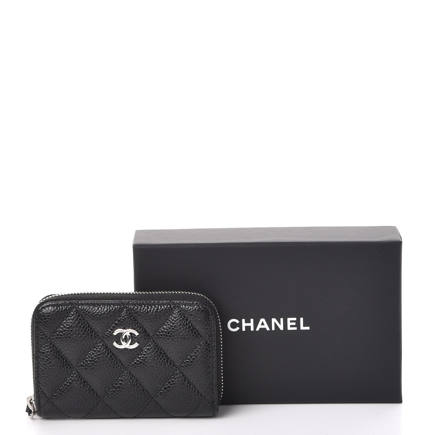 Chanel Caviar Quilted Zip Coin Purse Black 8 of 8