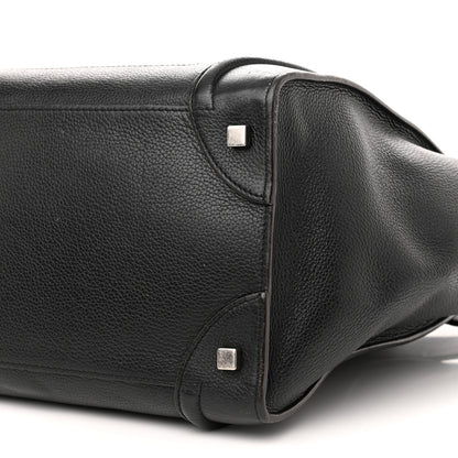 Celine Drummed Calfskin Mini Luggage Black 10 of 13