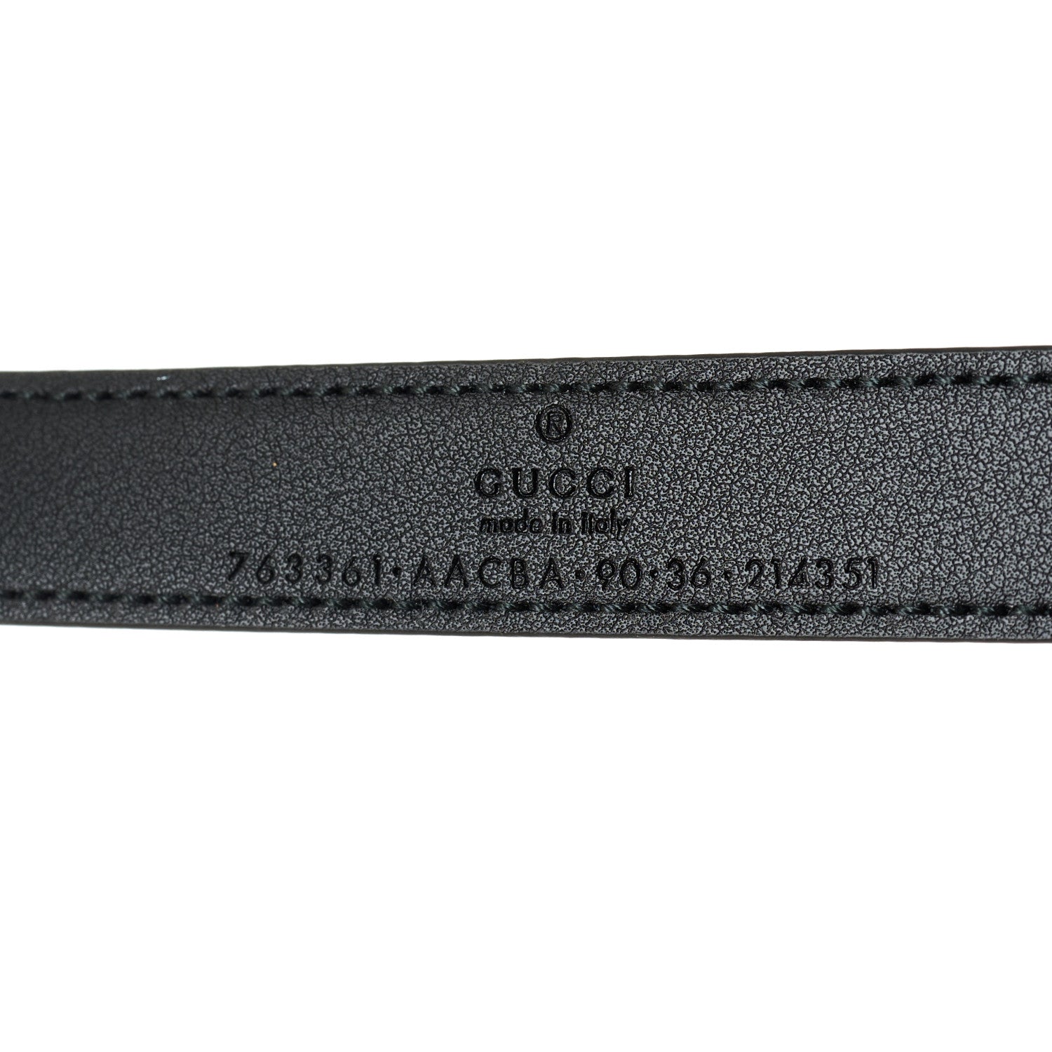 Gucci Calfskin Horsebit Skinny Belt 90 36 Black 3 of 3