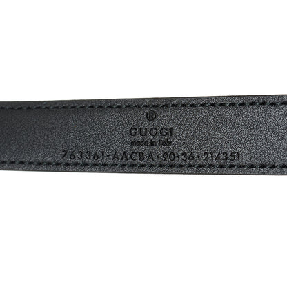 Gucci Calfskin Horsebit Skinny Belt 90 36 Black 3 of 3